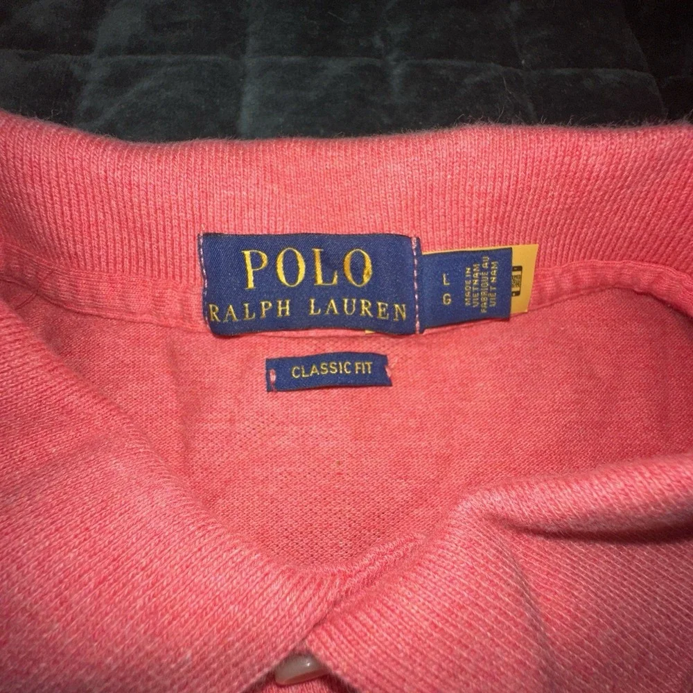 Ralph Lauren Mens Polo Shirt Large (L) Orange Classic Prep